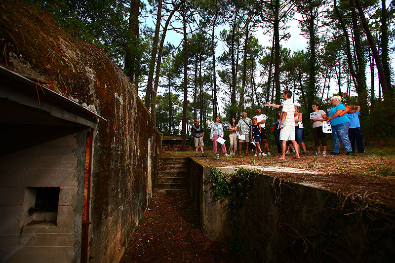 <br>Visite accompagnée proposée par l'Office de Tourisme de la Teste de Buch pendant l'été et animée par l'association GRAMASA.<br />
Cette balade étonnante et atypique à travers pins et bunkers vous fera découvrir toutes les facettes d’une batterie allemande de la seconde guerre mondiale.<br />
La visite vous mènera à l’intérieur de certaines structures où seront abordés, les techniques de construction, l’aménagement et la vie dans une chambre de troupe, les systèmes de défense, le stockage des munitions et bien d’autres choses …<br />
Ce parcours dans un cadre d’exception, vous permettra de mieux appréhender toute la démesure et l’histoire d’un Mur de l’Atlantique qui s’égrenait du nord de la Norvège à la frontière Espagnole.<br>